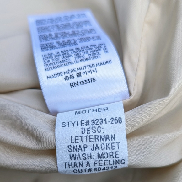 MOTHER fleece snap front letterman jacket L - Picture 11 of 11